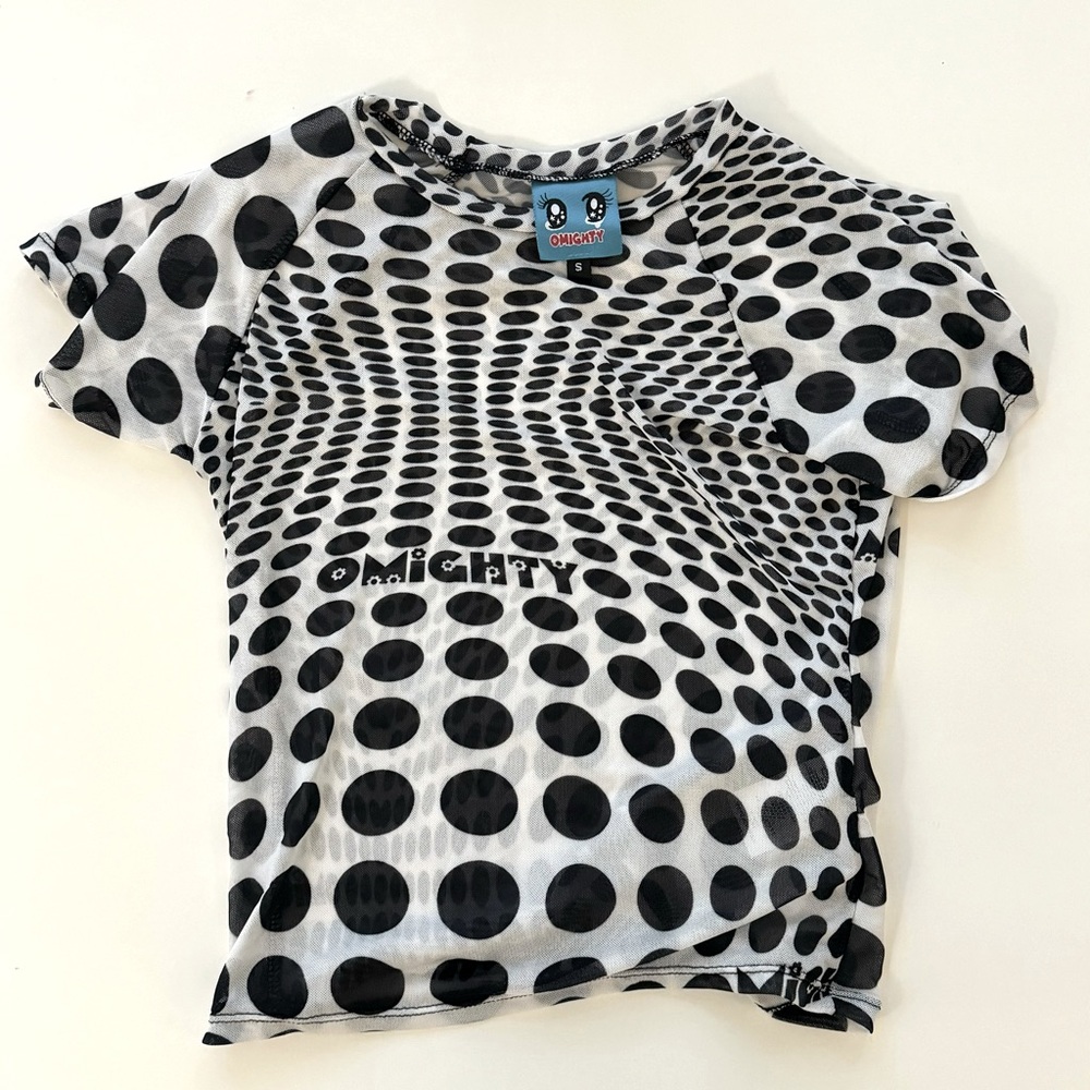 Omighty Polka dot mesh t shirt. Perfect condition! Size small